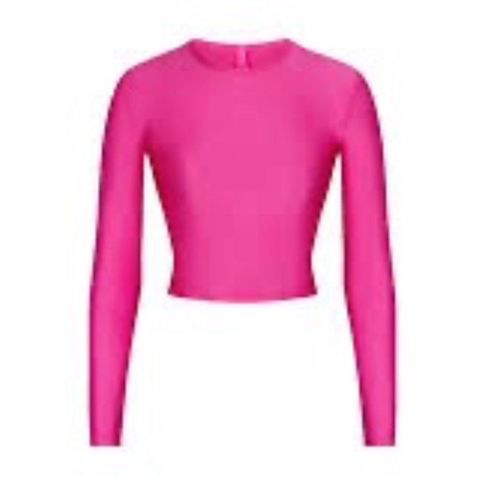 SKIMS Shine Jersey Long Sleeve Pink Top size M